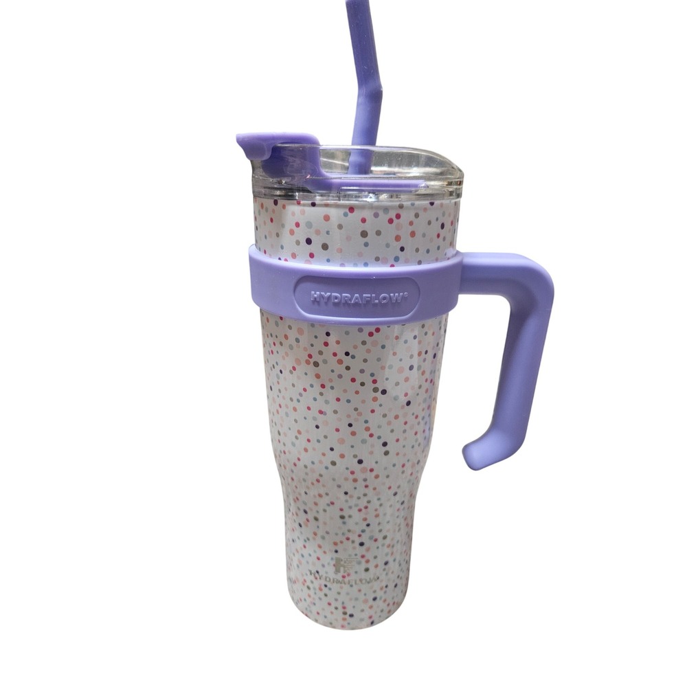 Hydroflow Tumbler 40oz polka‎ Dots Light purple (5956)